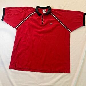 Vintage Cadre Kansas City Chiefs Polo Shirt Mens XXL Red Black NFL Mahomes 90s